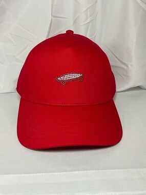 Vans Red Hat with Checkered Bow Accent